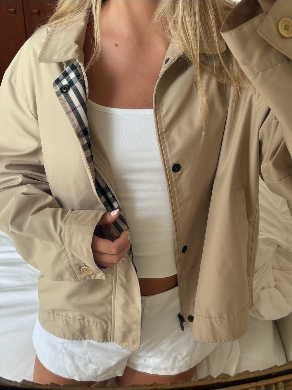 Burberry Light Beige Trench Coat harrington Jacket